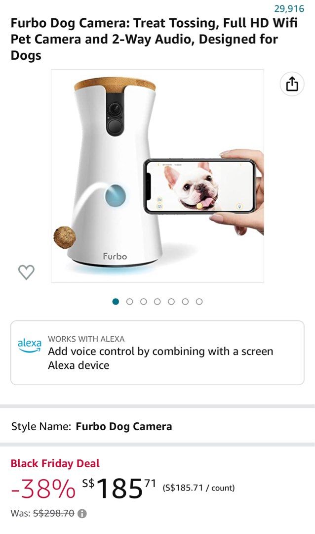 Furbo dog clearance camera black friday