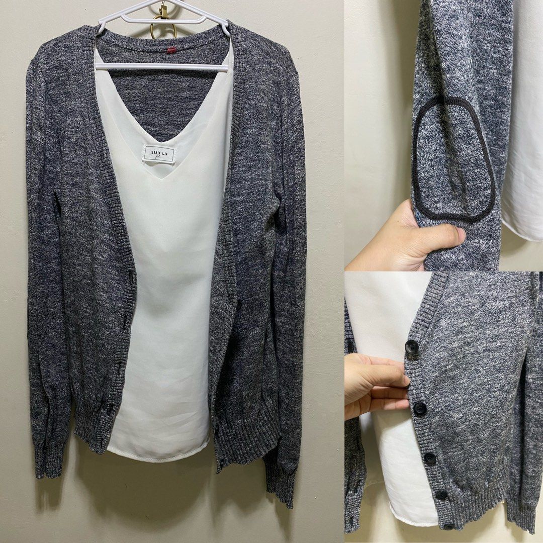 Gray sweater blazer, Women's Fashion, Coats, Jackets and Outerwear on Carousell