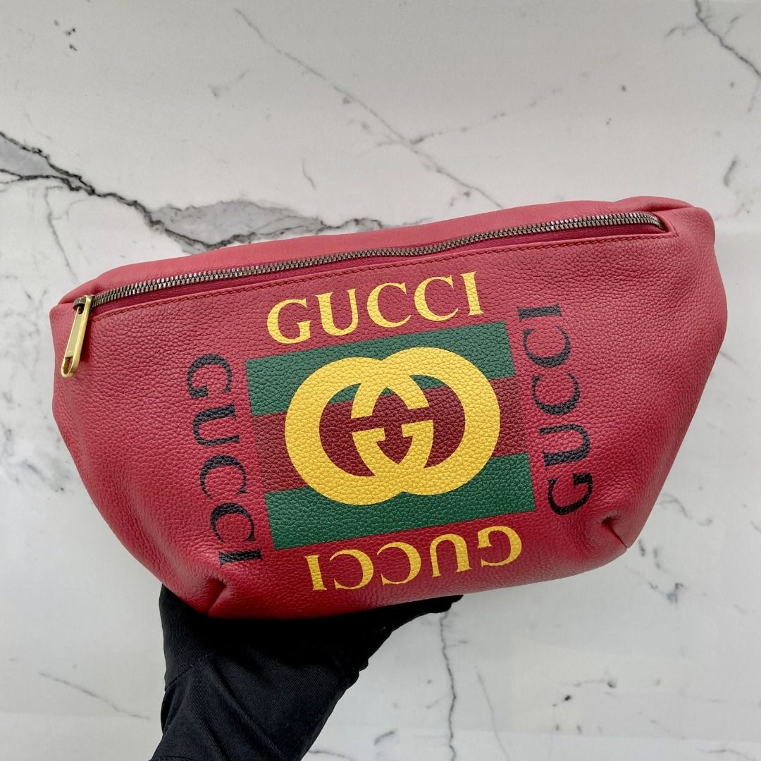 GUCCI 530412 LOGO PRINT BUM BAG 227032146 EK, Luxury, Bags
