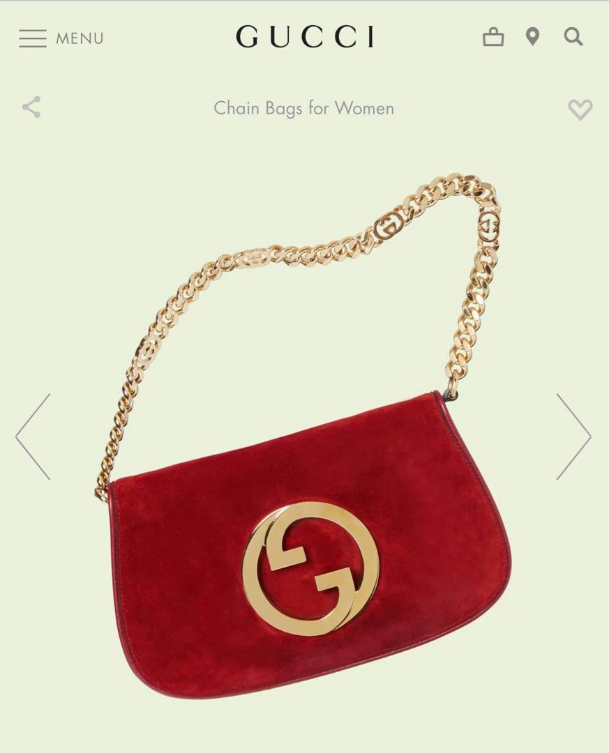 Red gucci bag with gold chain new arrivals