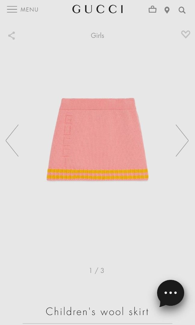 Girls discount gucci skirt