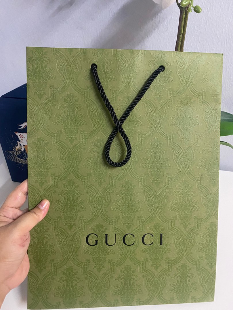 Gucci paper bag, Luxury, Accessories on Carousell