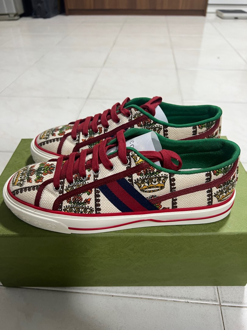 Gucci Tennis 1977 Crown Print Men Sneakers Luxury Sneakers