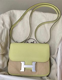 Hermès Constance 18 In Lime Swift Leather With Gold Hardware in Yellow