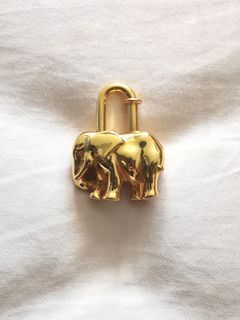 Hermes Breloque Gold Bag Charm Amulette 4 Rock dog hose H Cadena