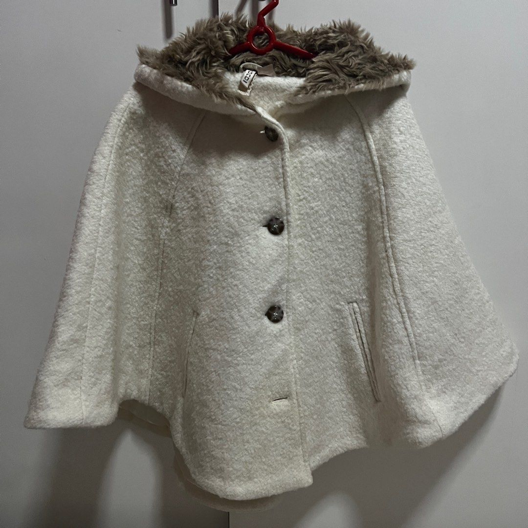H M cape jacket with fur hood