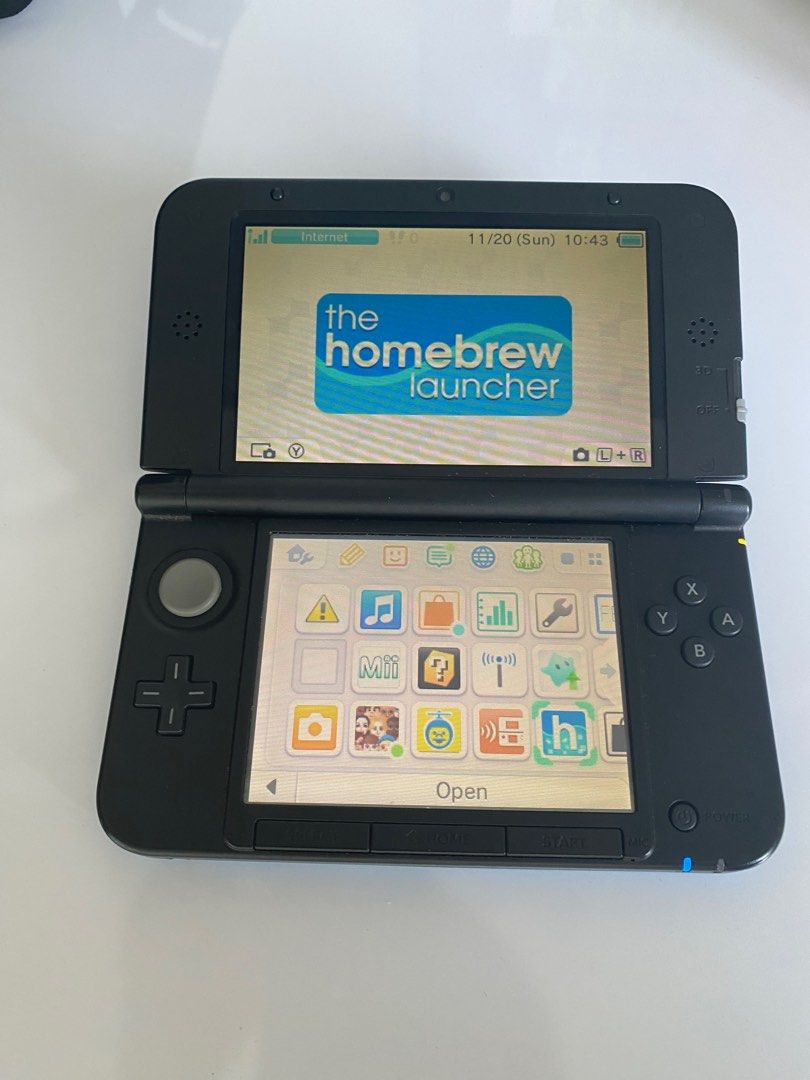 Homebrew Modded Nintendo 3DS Blue and Black, Video Video Consoles, Nintendo on Carousell