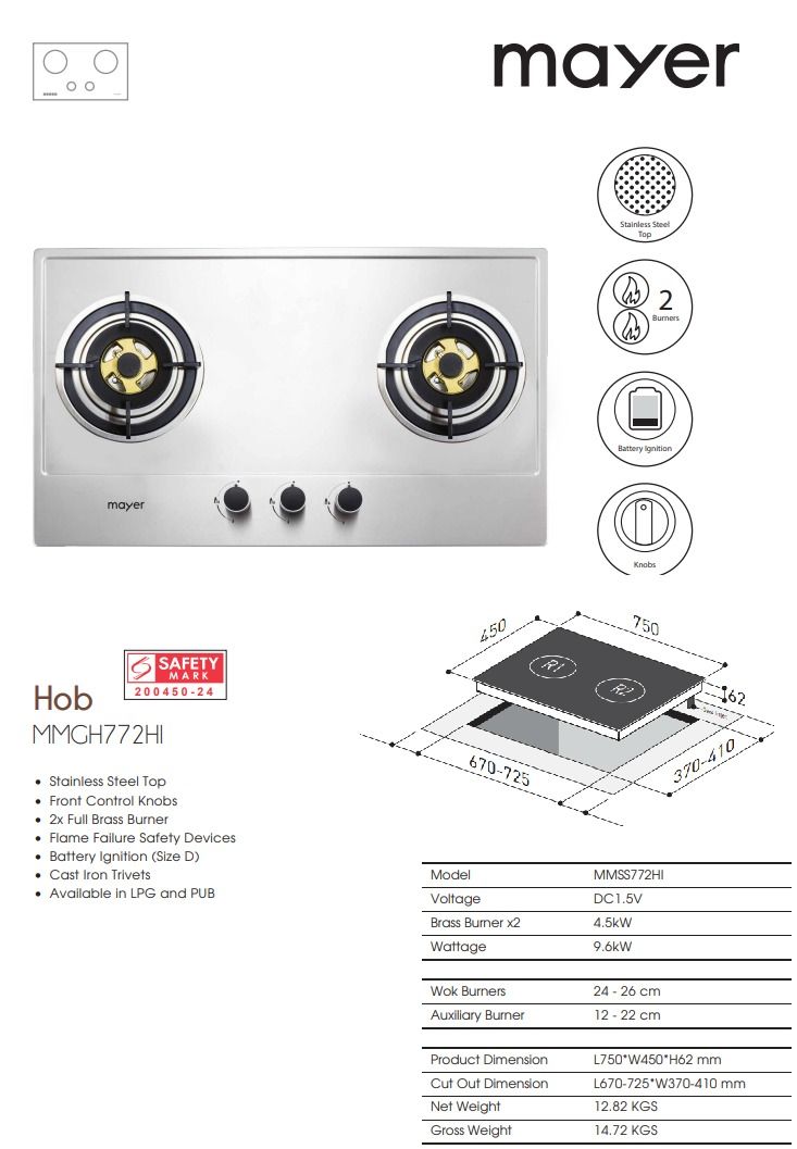 Hood and Hob Mayer kitchen Package, TV & Home Appliances, Kitchen