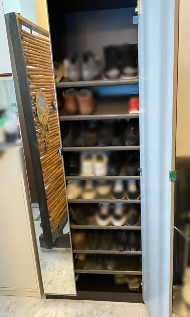 Ikea customized Shoe rack with mirror, Furniture & Home Living
