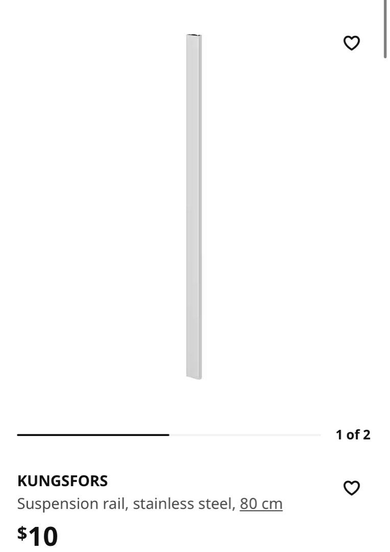 Ikea Kitchen KUNGSFORS Suspension Rail, Furniture & Home Living, Kitchenware & Tableware, Food