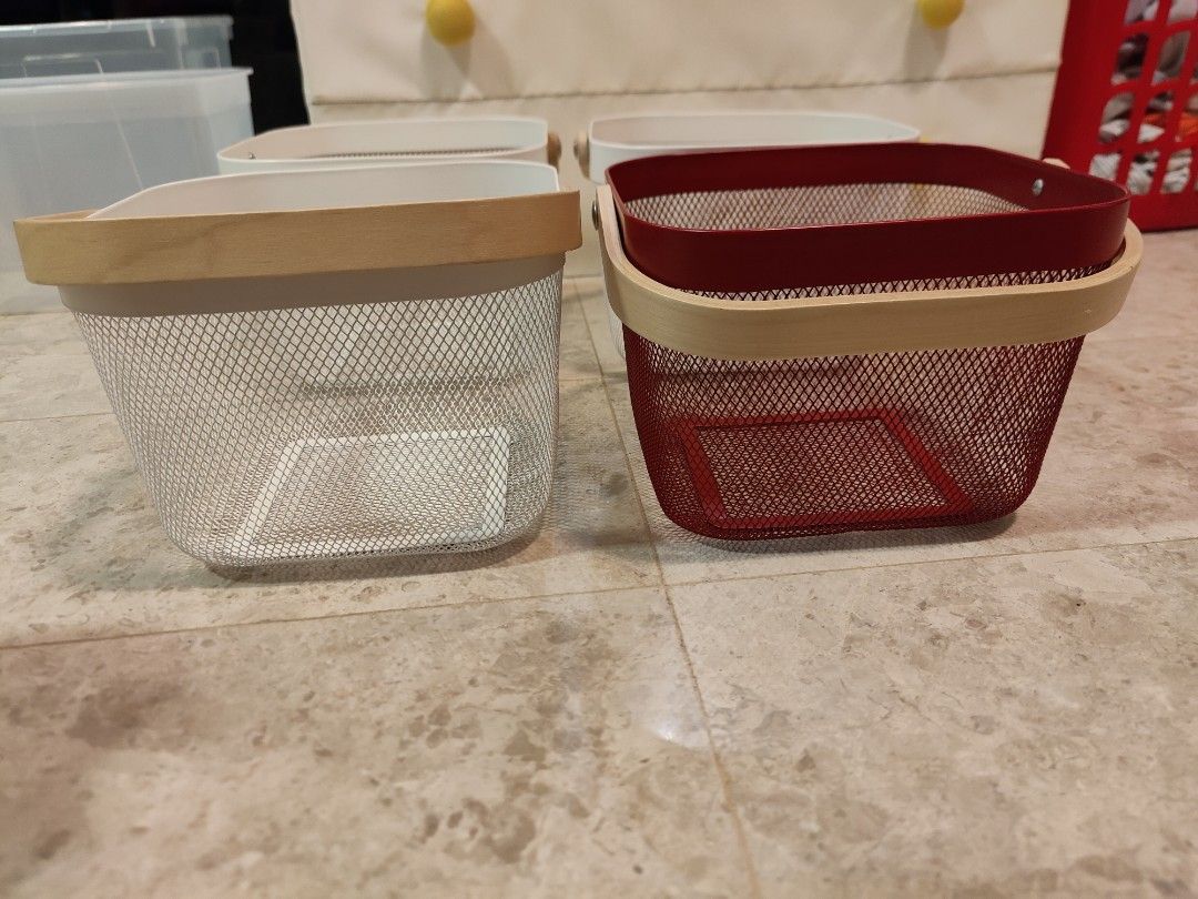 IKEA metal baskets X 4, Furniture & Home Living, Home Improvement