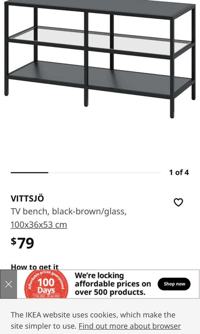 Ikea TV console (white colour), Furniture & Home Living, Furniture, TV