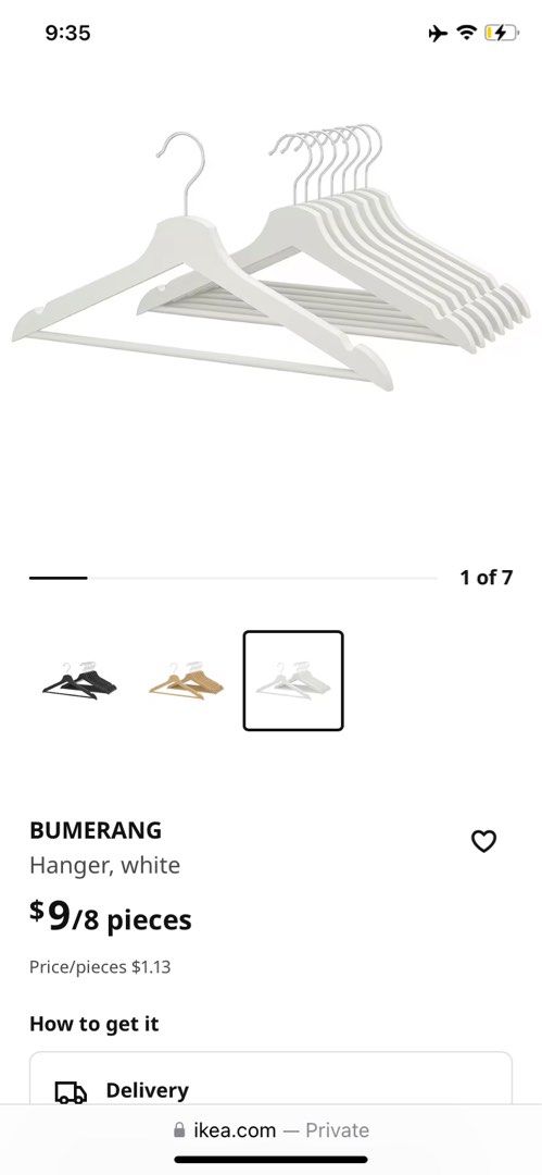 IKEA WHITE WOODEN HANGERS