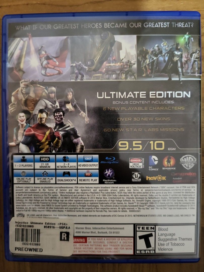 Injustice God Among Us Ultimate Edition For Ps4 Video Gaming Video Games Playstation On Carousell 7946