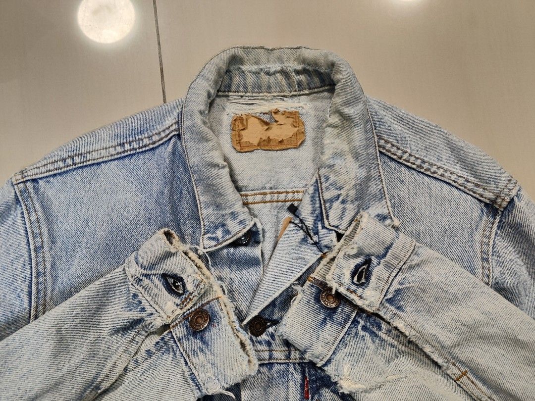 Levi's ripped denim jacket top