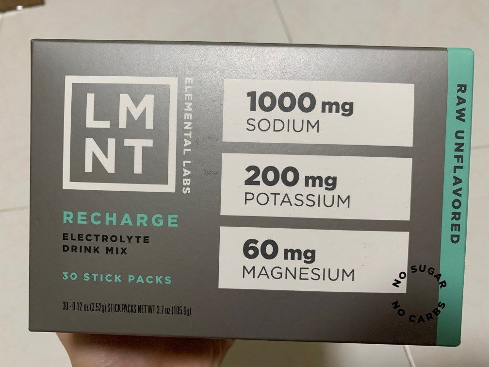 Drink Lmnt Electrolyte Mix, Raw Unflavored 30 Sticks