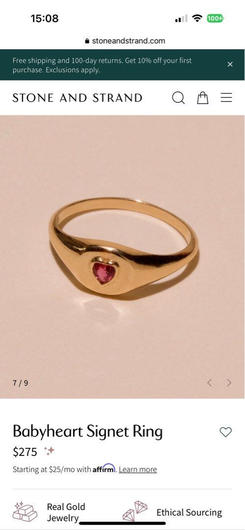 Gold ring for outlet 1 yr baby