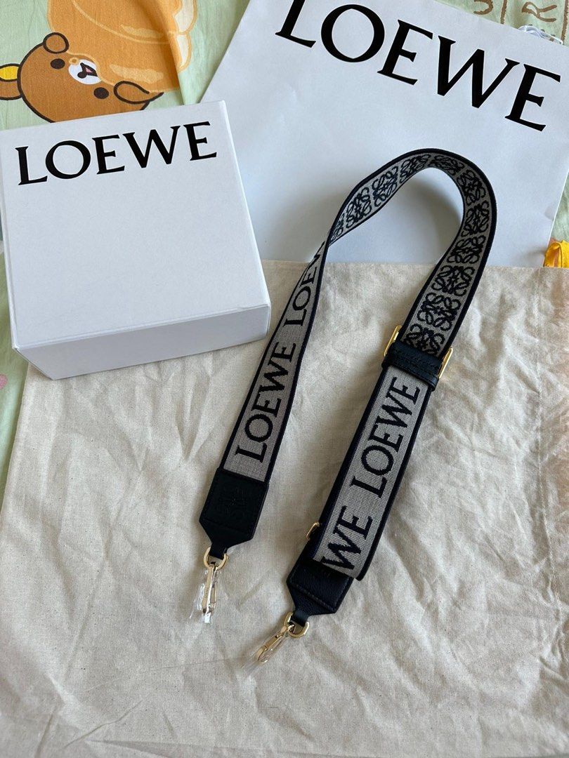 Loewe Deep Navy Anagram Logo-print Cotton-blend bag Strap - ShopStyle