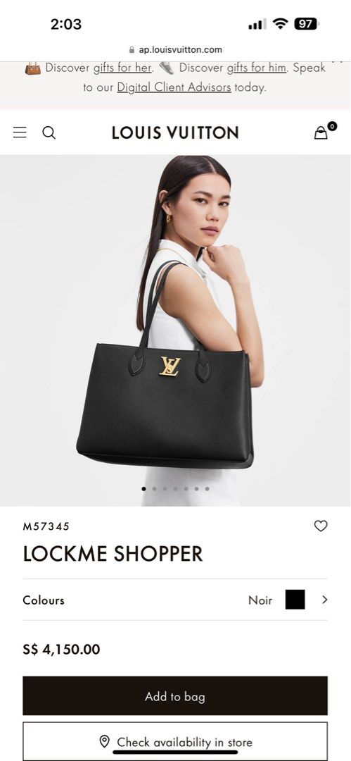 BN LV lockme tender pochette, Luxury, Bags & Wallets on Carousell