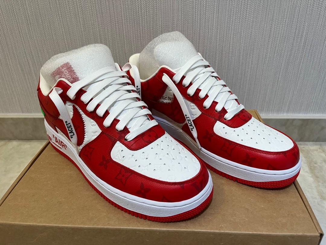 Louis Vuitton Nike Air Force 1 Low By Virgil Abloh White Comet Red — Kick  Game