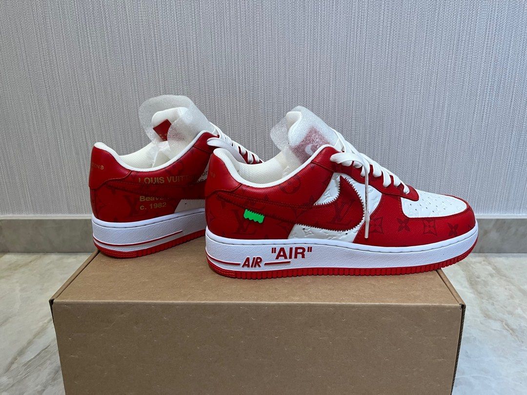 LV x Nike AF1 by Virgil Abloh “White and Comet Red” EU42/US9, Men's  Fashion, Footwear, Sneakers on Carousell