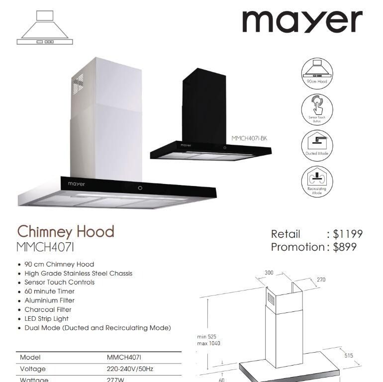 Mayer Hood and hob // Chimney hood and induction hob with oven package