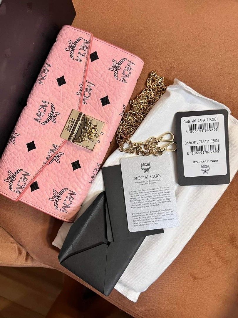 MCM Pink Wallet Sling Women s Fashion Bags Wallets Clutches