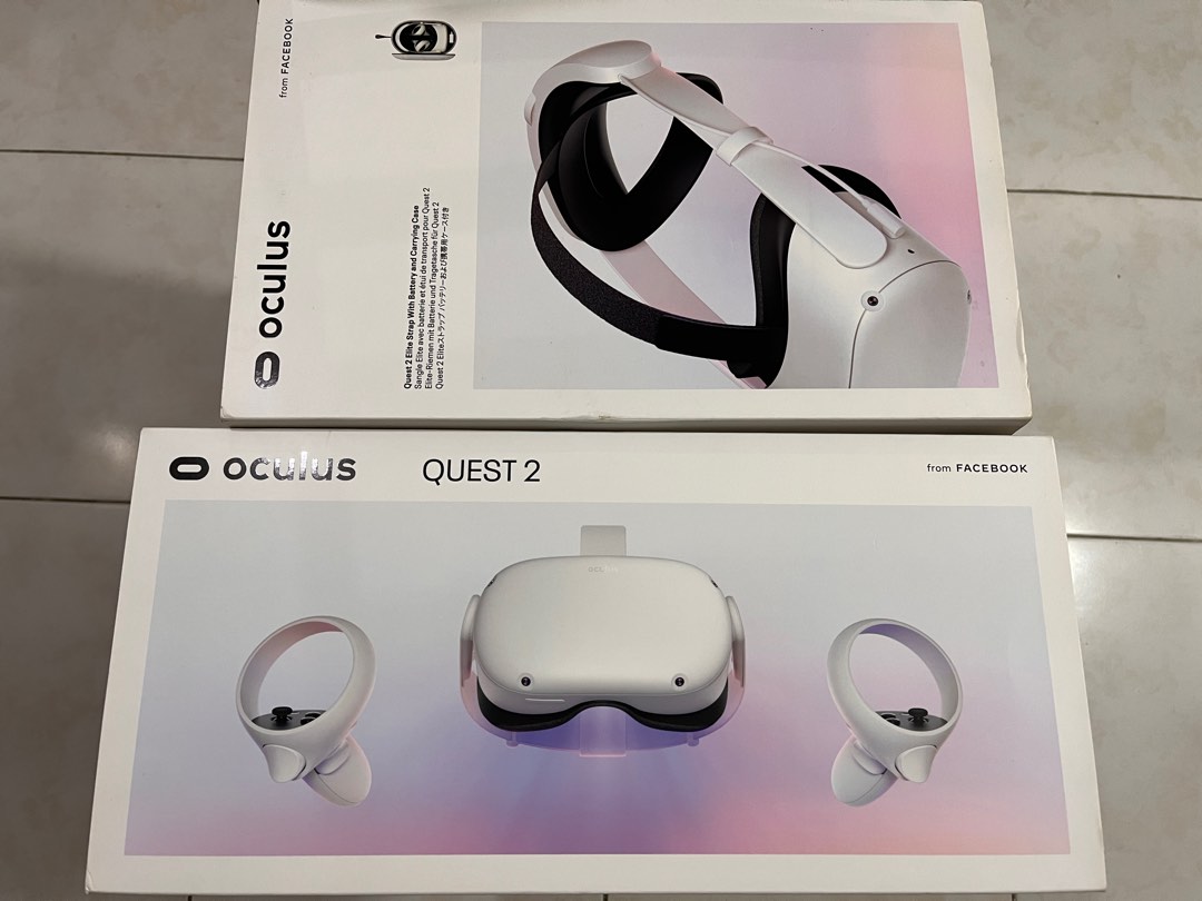 Meta Oculus Quest 2 VR 256GB and Elite Strap with Battery and Carrying ...