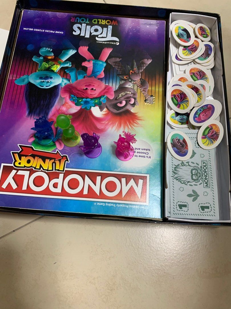 Monopoly junior trolls world tour, Hobbies & Toys, Toys & Games on