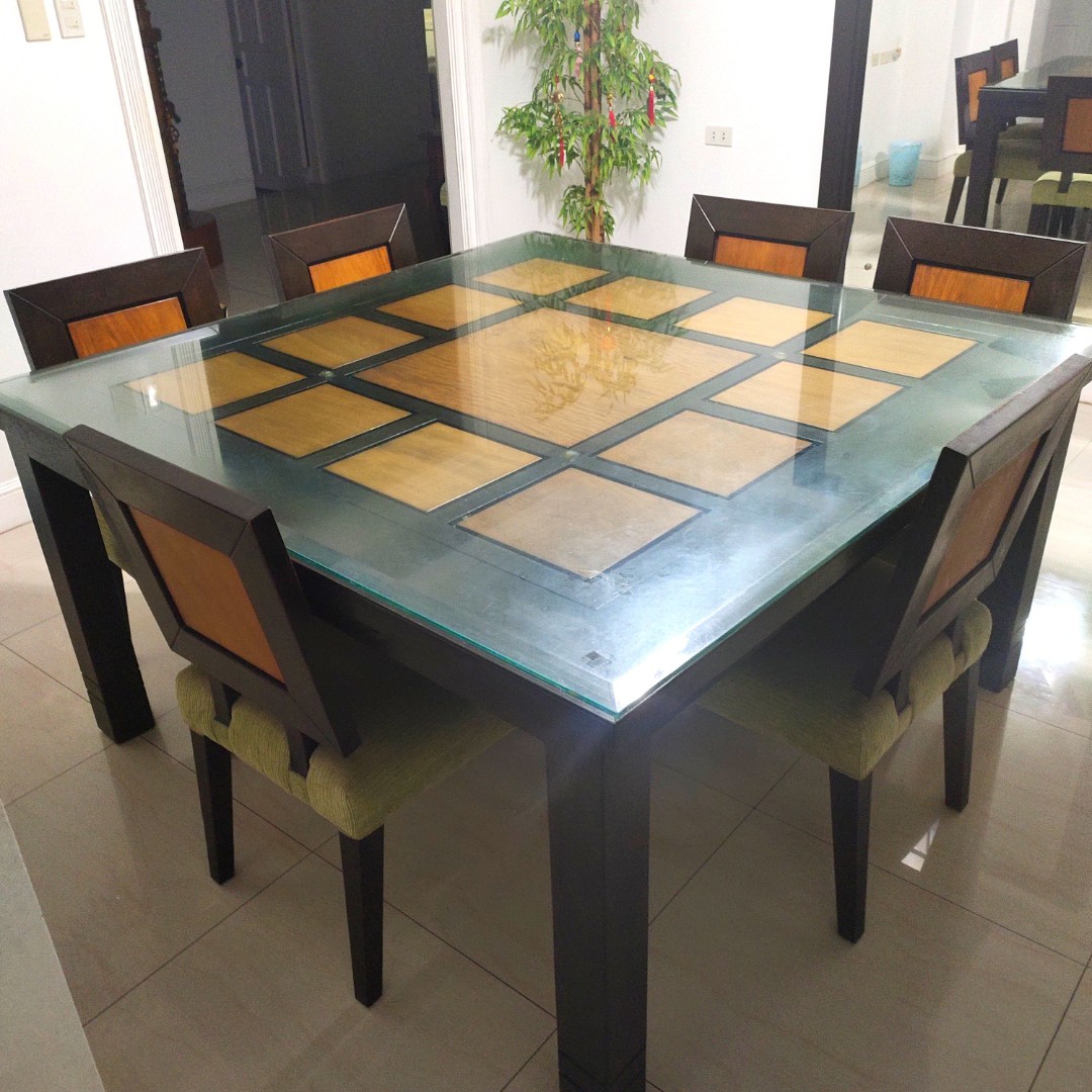 Narra Wood Dining Table with Chairs [Rush Sale], Furniture & Home