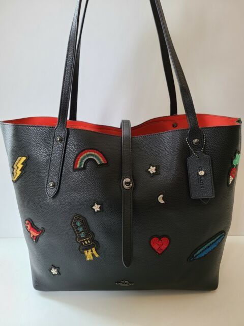 Coach market tote with souvenir embroidery outlet
