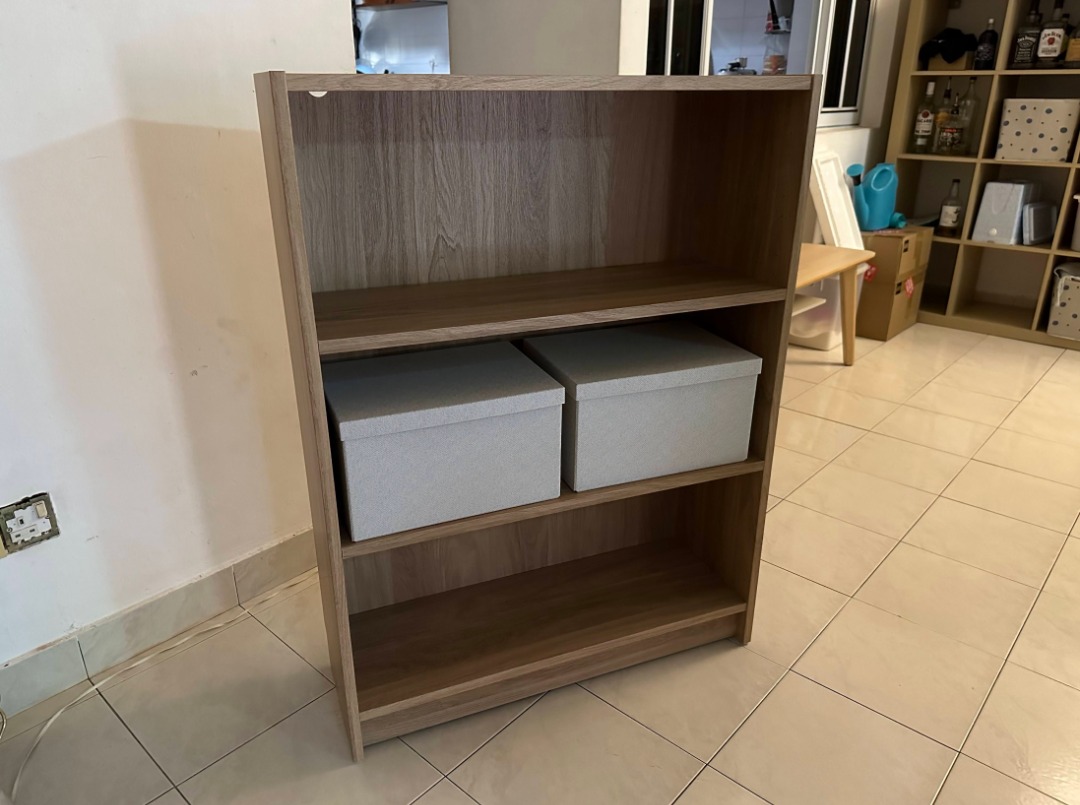 [New] IKEA BILLY Bookcase with free storage boxes, Furniture & Home