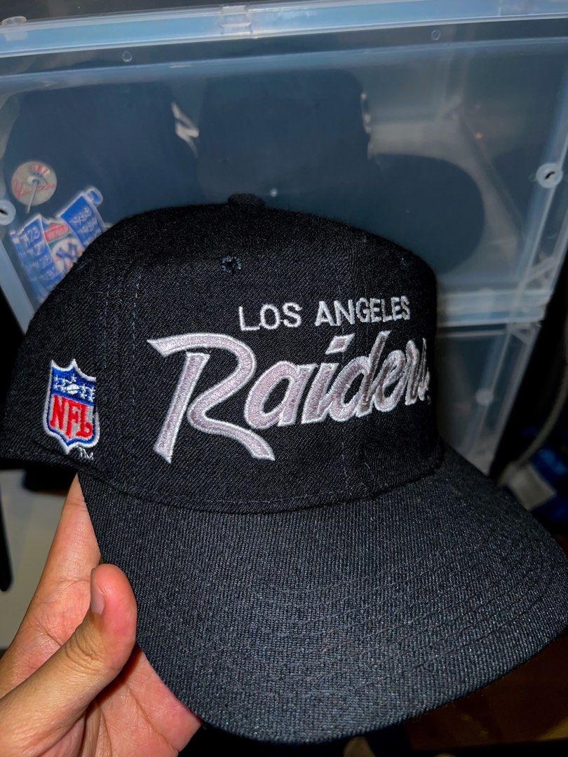 Vintage ANNCO NFL Los Angeles Raiders Snapback Hat Script White