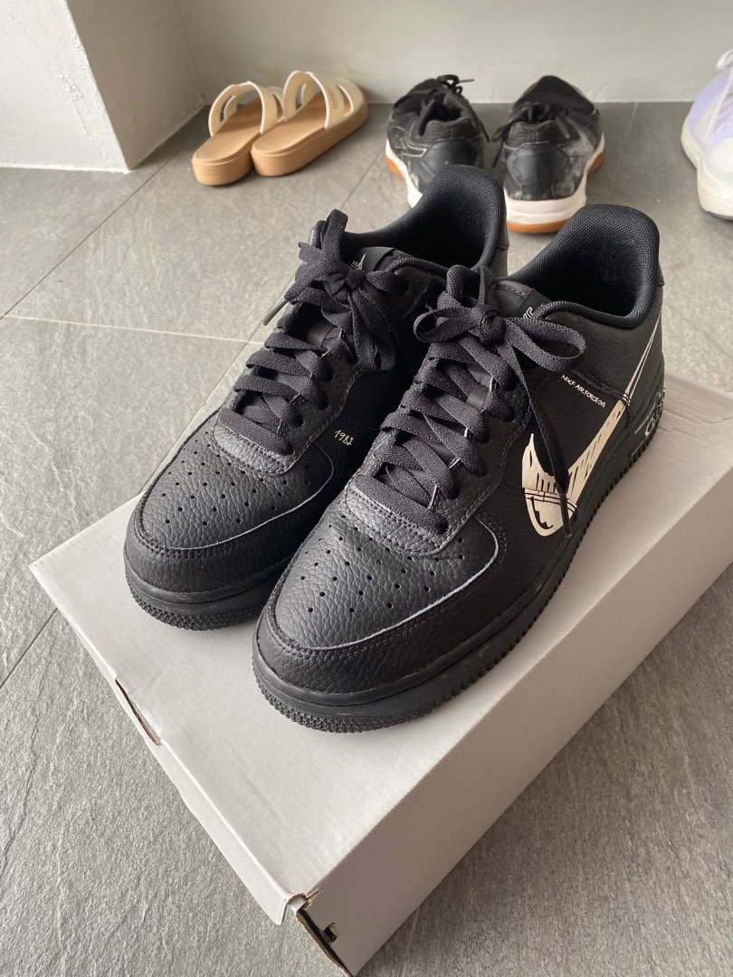 nike air force 1 sketch black