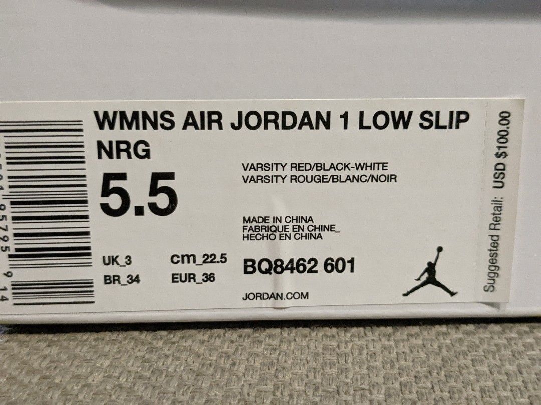 Nike Air Jordan 1 Low Slip Women s US 5.5 Men s Fashion Footwear