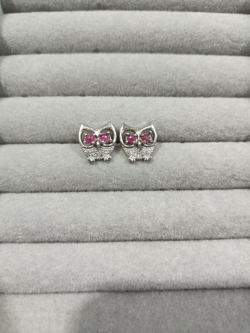 Owl and deer ruby earrings (Category: Earrings) located in Iloilo. Submitted by trinketsandtreasures.ph (Listing ID 1199548647, Image 2). Description: ✨ Natural Ruby Earrings ✨ Silver setting ✨ php 499 per pair ✨ Owl - ❌ SOLD ❌ 🌟Ideal gift for someone this Christmas 🌟 Free personalized note upon request 💰 Accepts payment through gcash/BDO 💌 Shipping through J&T ❤️ Kindly read disclaimers.