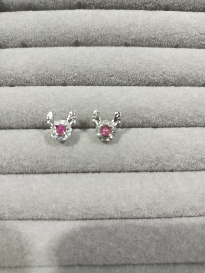 Owl and deer ruby earrings (Category: Earrings) located in Iloilo. Submitted by trinketsandtreasures.ph (Listing ID 1199548647, Image 1). Description: ✨ Natural Ruby Earrings ✨ Silver setting ✨ php 499 per pair ✨ Owl - ❌ SOLD ❌ 🌟Ideal gift for someone this Christmas 🌟 Free personalized note upon request 💰 Accepts payment through gcash/BDO 💌 Shipping through J&T ❤️ Kindly read disclaimers.