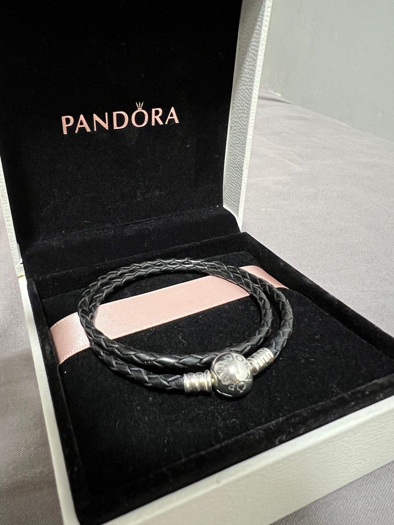 Pandora double layer leather Bracelet, Women's Fashion, Jewelry &  Organisers, Bracelets on Carousell