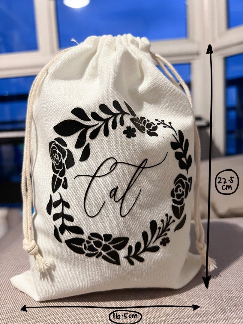 Personalised drawstring sales pouch