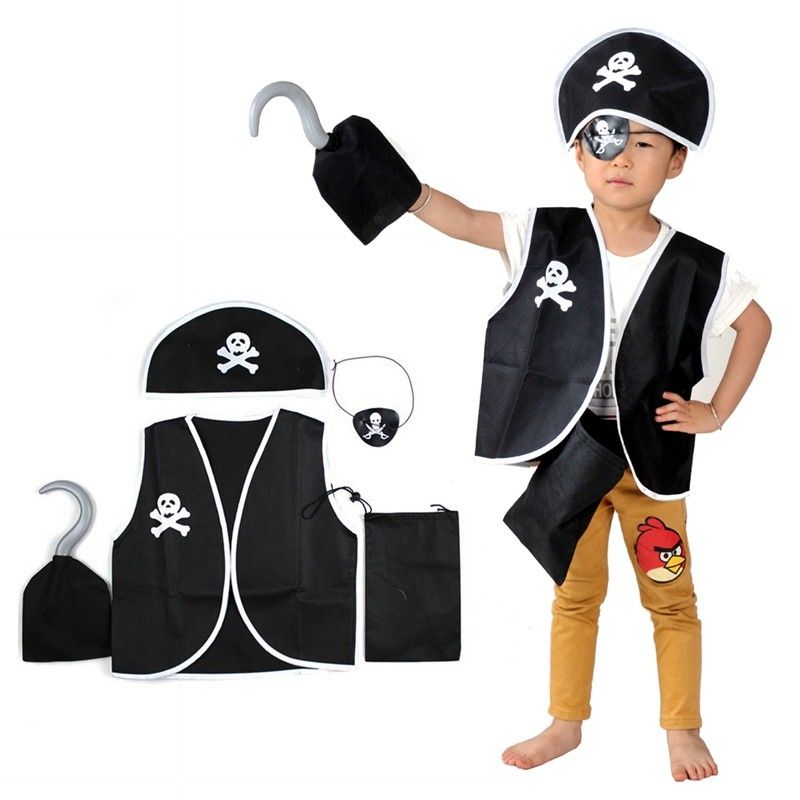 Pirate captain hook costume set, Babies & Kids, Babies & Kids Fashion on  Carousell