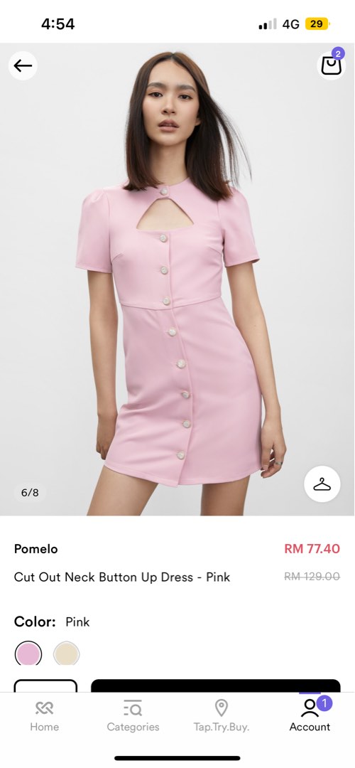 Pomelo pink color dress shop
