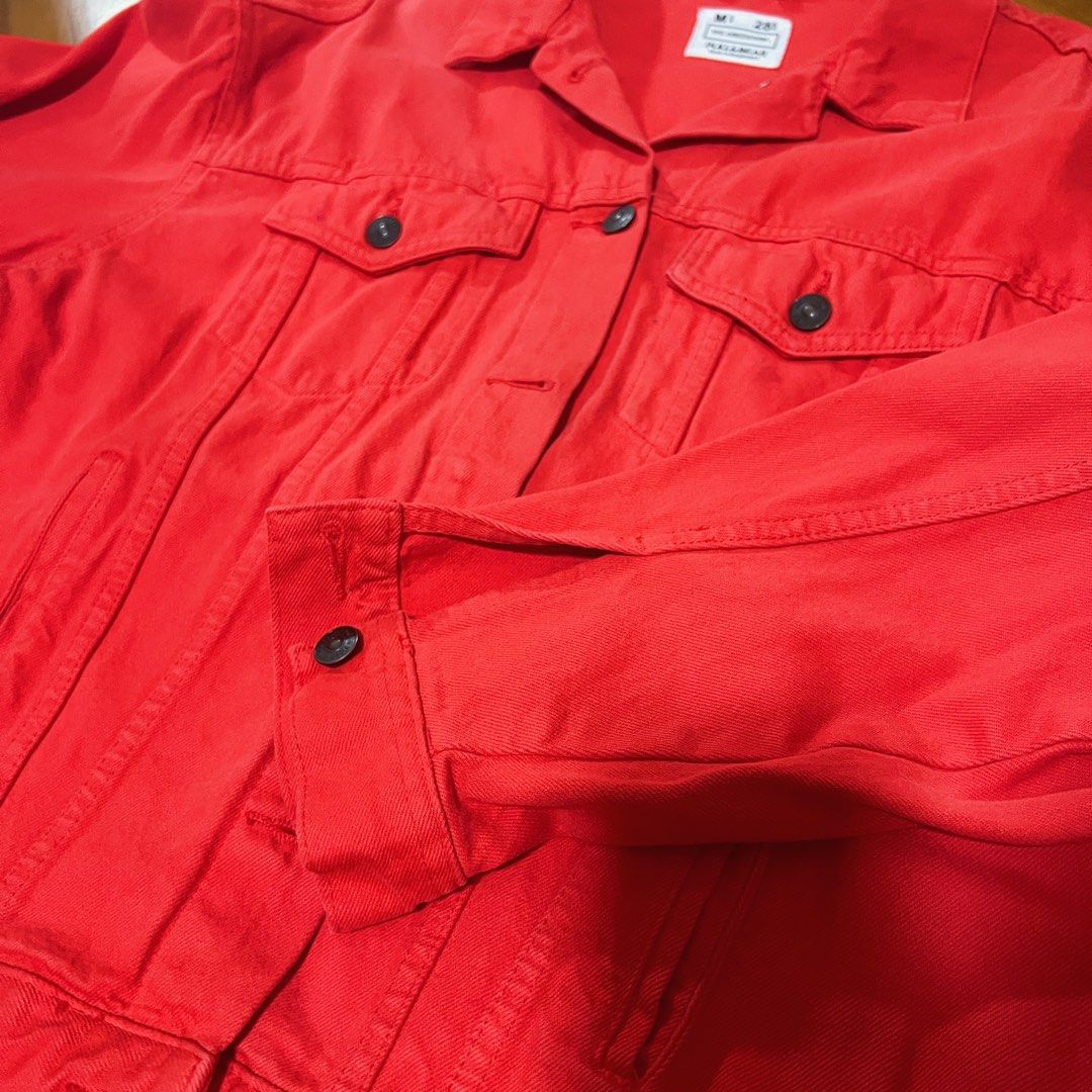 Pull Bear Red Denim Jacket