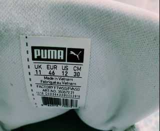 Puma  Athletic Casual Walking Shoe White  Men’s Size US 12 
Used once only