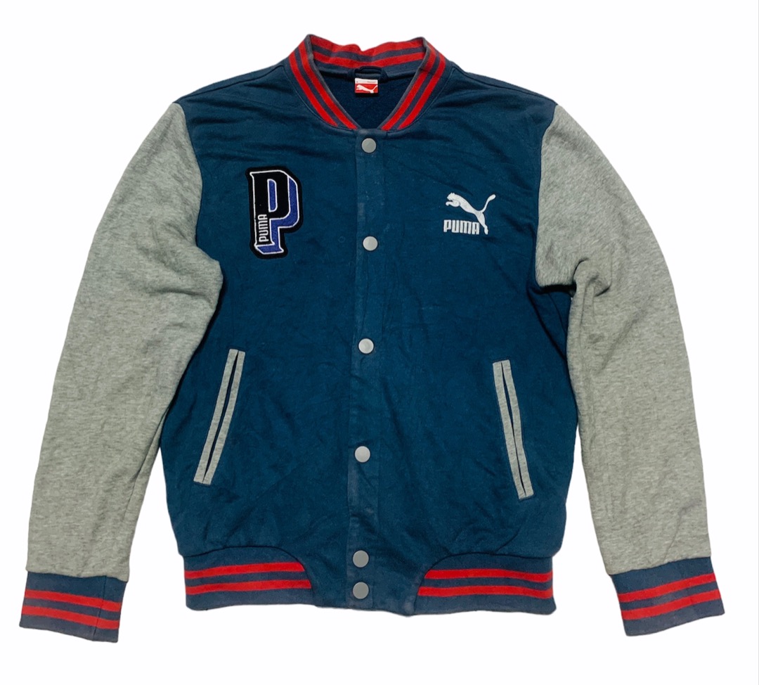 Puma logo sulam varsity jacket