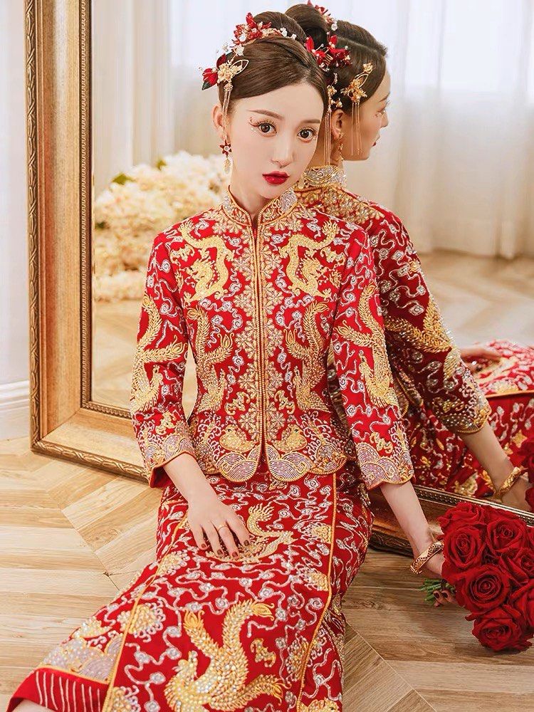 Qun Kua Chinese Wedding Gown Women s Fashion Dresses Sets