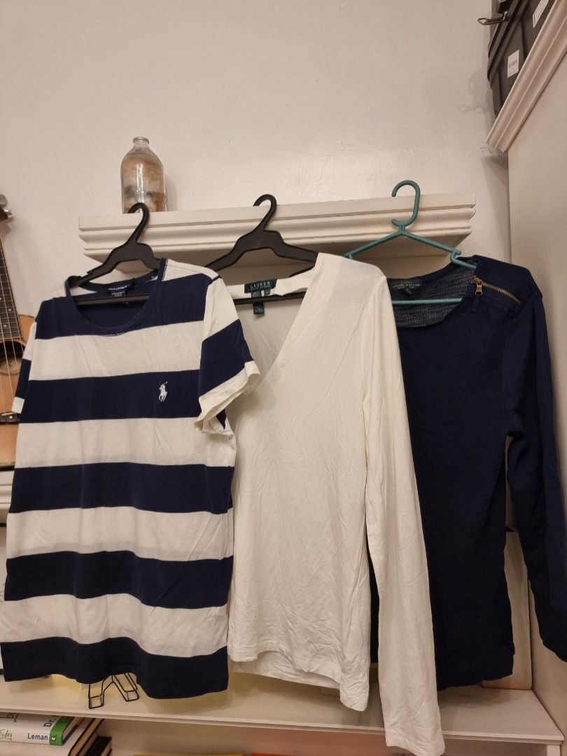 🐎Ralph Lauren Bundle❤️‍🔥 (Category: Longsleeves) located in Caloocan City. Submitted by bbkk08 (Listing ID 1199584811, Image 1). Description: Authentic Ralph Lauren Blouse and Long Sleeves Blouse White and Navy Blue - tagged as XL but can fit M to L frame Long Sleeves White and Navy Blue - tagged as M but can fit up to L frame * cannot be sold separately.