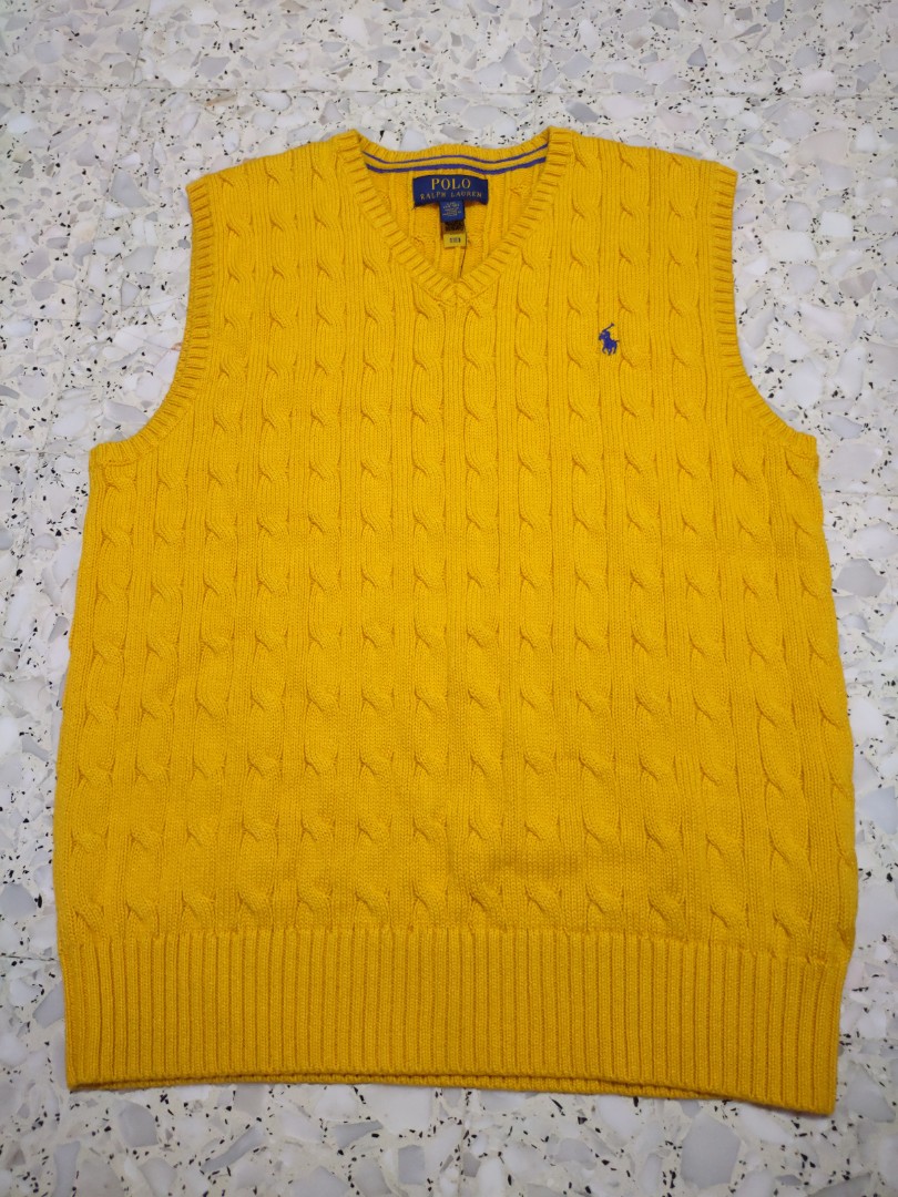 Ralph Lauren Cable-Knit Cotton Jumper Vest, Luxury, Apparel on Carousell
