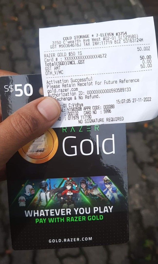 Razer gold card 50$, Video Gaming, Video Games, Others on Carousell