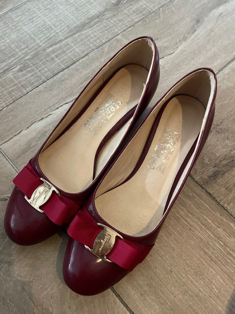 Red on sale ribbon heels