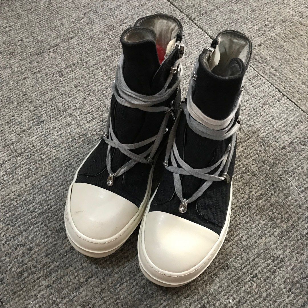 Rick Owens Ramones Darkshadow Shoes, Fesyen Pria, Sepatu , Sneakers di ...